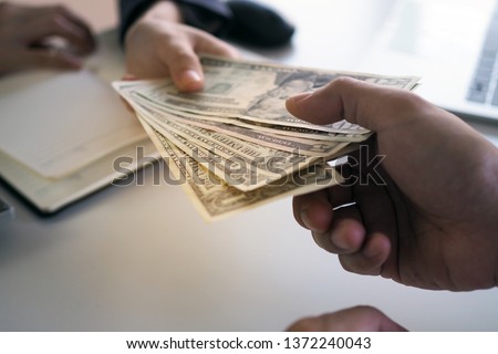 Business loans from bank employees. Loan agreement Financial concept    