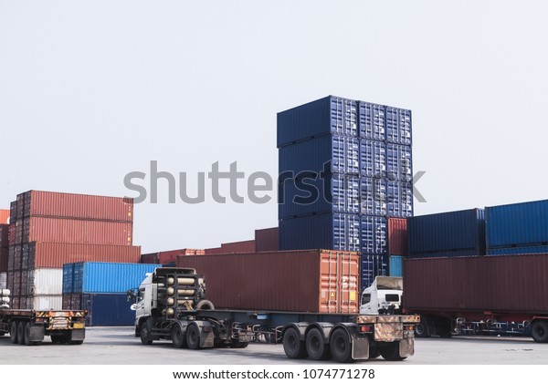 Business Logistics concept, map global partner\
connection of Container Cargo freight ship for Logistic Import\
Export background