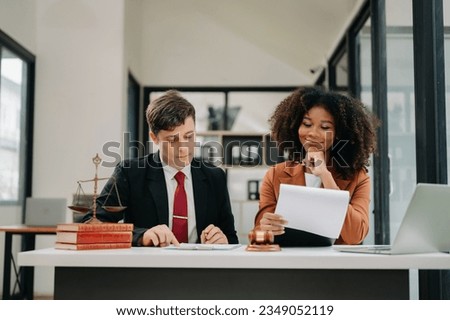 Business and Male lawyer or judge consult having team meeting with client, Law and Legal services concept.Customer service good cooperation in office