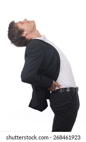 Business Man Bending With Back Pain