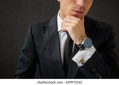 Business Man With Fancy Wrist Watch