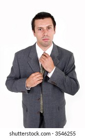 Business Man Fixing His Tie Stock Photo 3546255 | Shutterstock