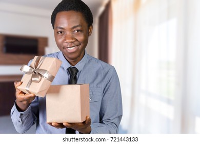 Business Man With Gift