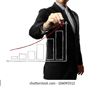 Business man hand drawing a graph - Shutterstock ID 106095512