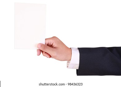 Business Man Hold Blank Paper Isolated Stock Photo 98436323 | Shutterstock