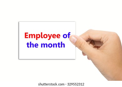 Business Man Holding A Employee Of The Month