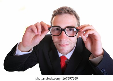 Business Man Looks Smiles Wearing Retro Stock Photo 167597669 ...