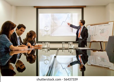 Business man making a presentation at the office - Shutterstock ID 56437339