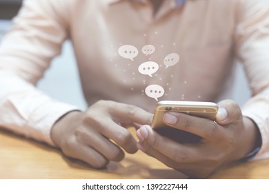 Business man mobile using ,Social, media, Marketing concept - Shutterstock ID 1392227444