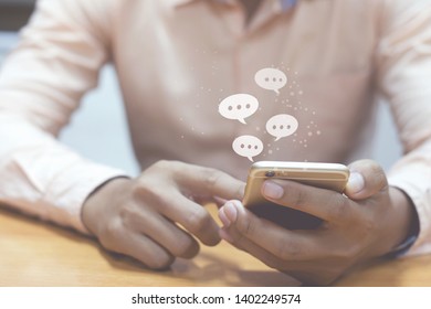 Business man mobile using ,Social, media, Marketing concept - Shutterstock ID 1402249574
