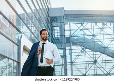 Business Man Near Modern Office Outdoors