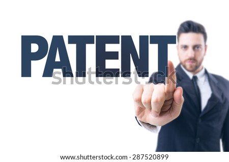 Business man pointing the text: Patent