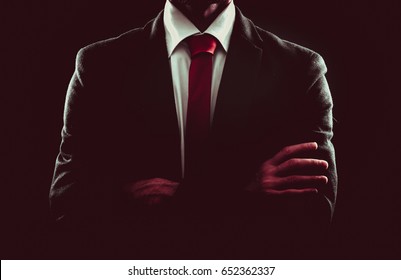 Business Man Portrait With Black Background