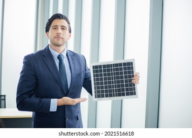 Business Man Present Solar Power Environment Concept