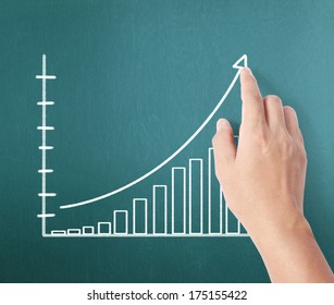 Business man pushing the graph  - Shutterstock ID 175155422