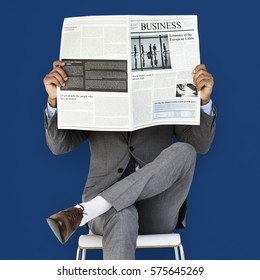 Business Man Reading Newspaper