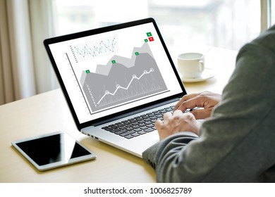 Business Man Sales Increase Revenue Shares And Customer Marketing Sales Dashboard Graphics Concept