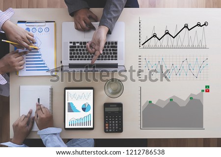 Business Man Sales Increase Revenue Shares and Customer Marketing Sales Dashboard Graphics Concept account and analysis