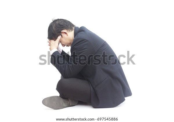 Business Man Sitting Sadly Stock Photo 697545886 | Shutterstock