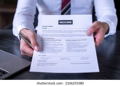 Business Man Submitting Resume To Submit Job Application, Head Of Personnel Checking Resume On Job Applicant's Resume, Resume Job Application Form Ideas