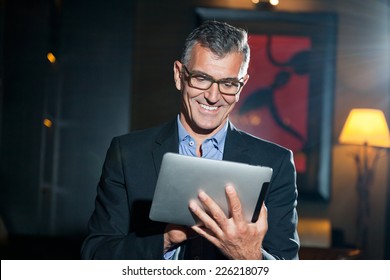 Business man with tablet