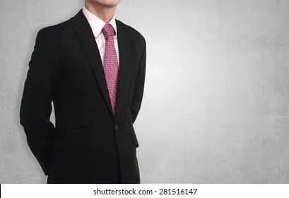 Business man torso over grunge background