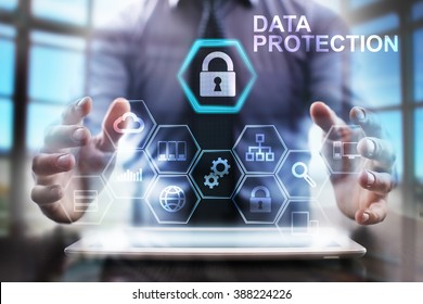 business man using modern tablet computer. Data Protection concept. business tehnology and internet concept. - Shutterstock ID 388224226