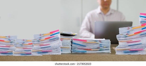 Business Man Work Documents Checking Document Paperwork Report For Analysis  Document Management Concept Documents Data In Workplace Office