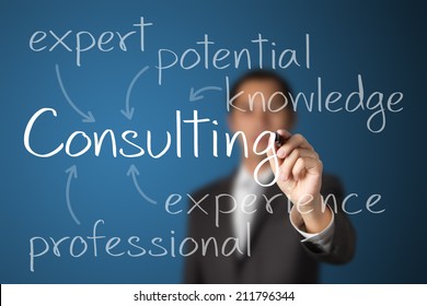 Business Man Writing Consulting Concept