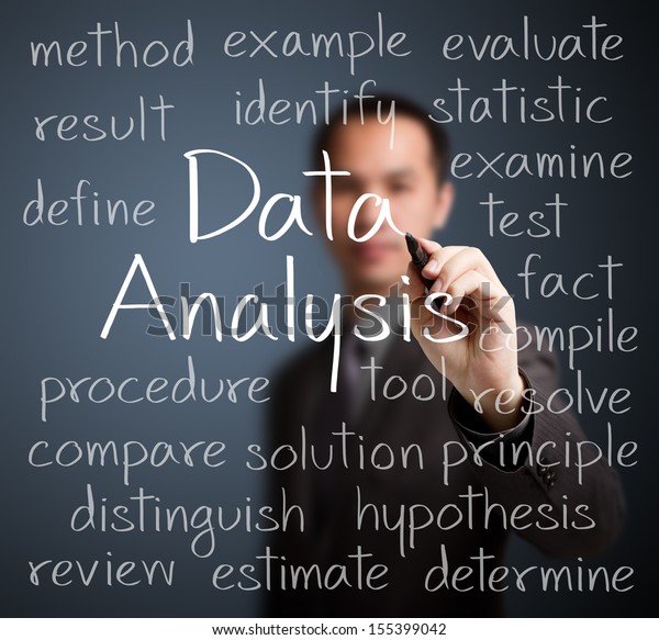 Business Man Writing Data Analysis Concept Stock Photo 155399042 ...