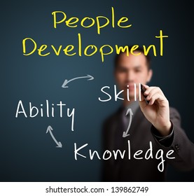 Business Man Writing People Development Concept