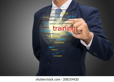 Business Man Writing Training Concept 