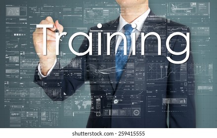 Business Man Writing Training Concept