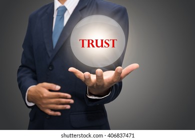 Business Man Writing Trust Building Concept Stock Photo 406837471 