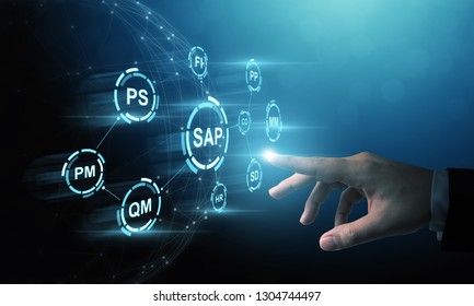 Business management software (SAP). ERP enterprise resources planning system concept - Shutterstock ID 1304744497