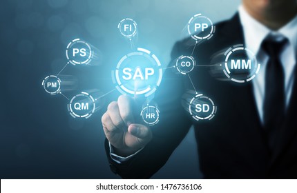 Business Management Software (SAP). ERP Enterprise Resources Planning System Concept