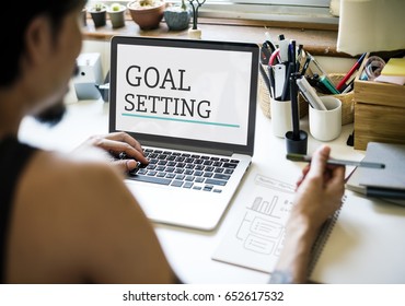 Business Marketing Plan Goal Setting Strategy Graphic