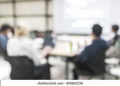 Business Meeting Blur Background Office People Working In Team Discussion Or Small Seminar Group