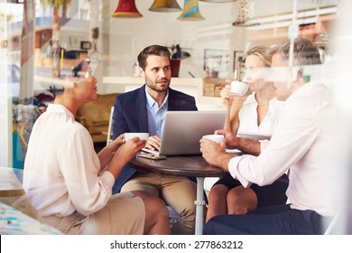 Business meeting in a cafe