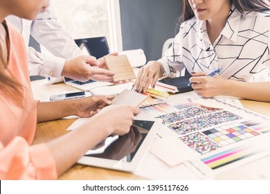 Business meeting concept; Business people and staff meeting in office to briefing strategy information of corporate; Strategy Department in corporate brainstorming at meeting room