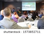 Business meeting held in Yorkton Saskatchewan, at the Gallagher Centre. Hosted by the Yorkton Chamber of Commerce. Photographer Jesse Ellert. Public speaking and presenting to entrepreneurs,