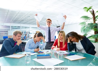 Business Meeting Sad Expression Bad Negative Gesture Young Teamwork