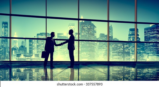 Geschäftsleute Handshake Silhouette Konzept
