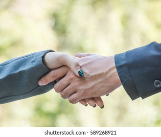 Business Men Women Shaking Hands Together Stock Photo 589268921 ...