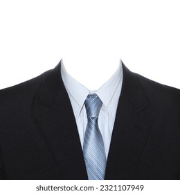 Business men's suit with a blue tie. A template to add to a portrait. - Shutterstock ID 2321107949