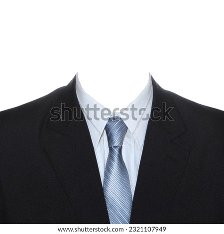Business men's suit with a blue tie. A template to add to a portrait.