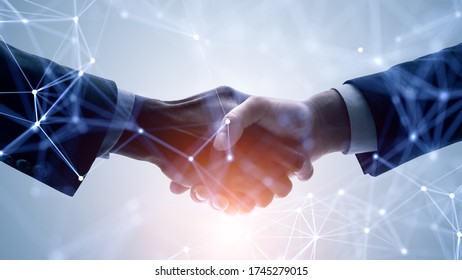 Business Network Concept. Customer Support. Shaking Hands.