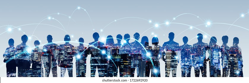 Business network concept. Group of businessperson. Teamwork. Human resources. - Shutterstock ID 1722692920