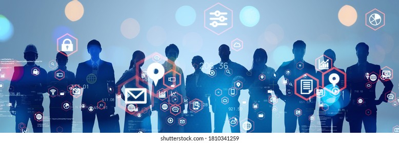 Business network concept. Group of businessperson. Teamwork. Human resources. - Shutterstock ID 1810341259