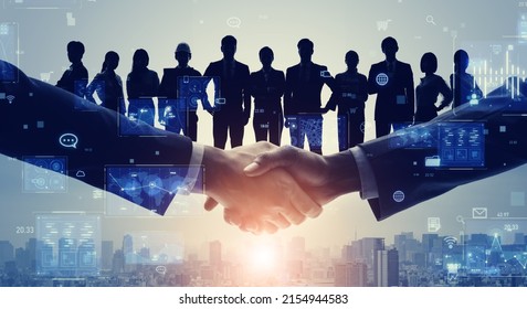 Business network concept. Group of businessperson. Teamwork. Human resources. - Shutterstock ID 2154944583